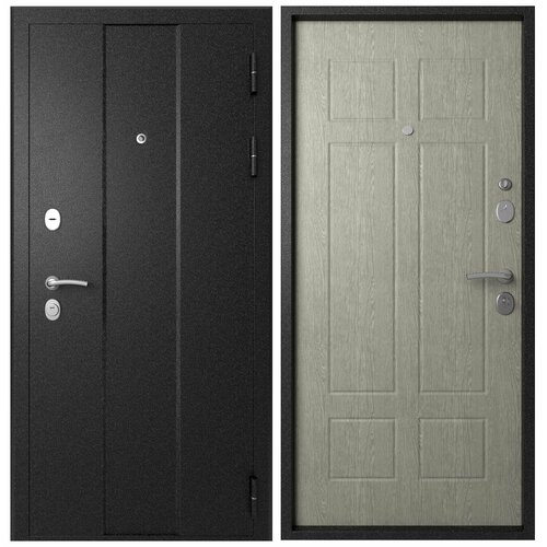 Дверь стальная Эталон М-2 Черный букле-Астана эш уайт 960 правая