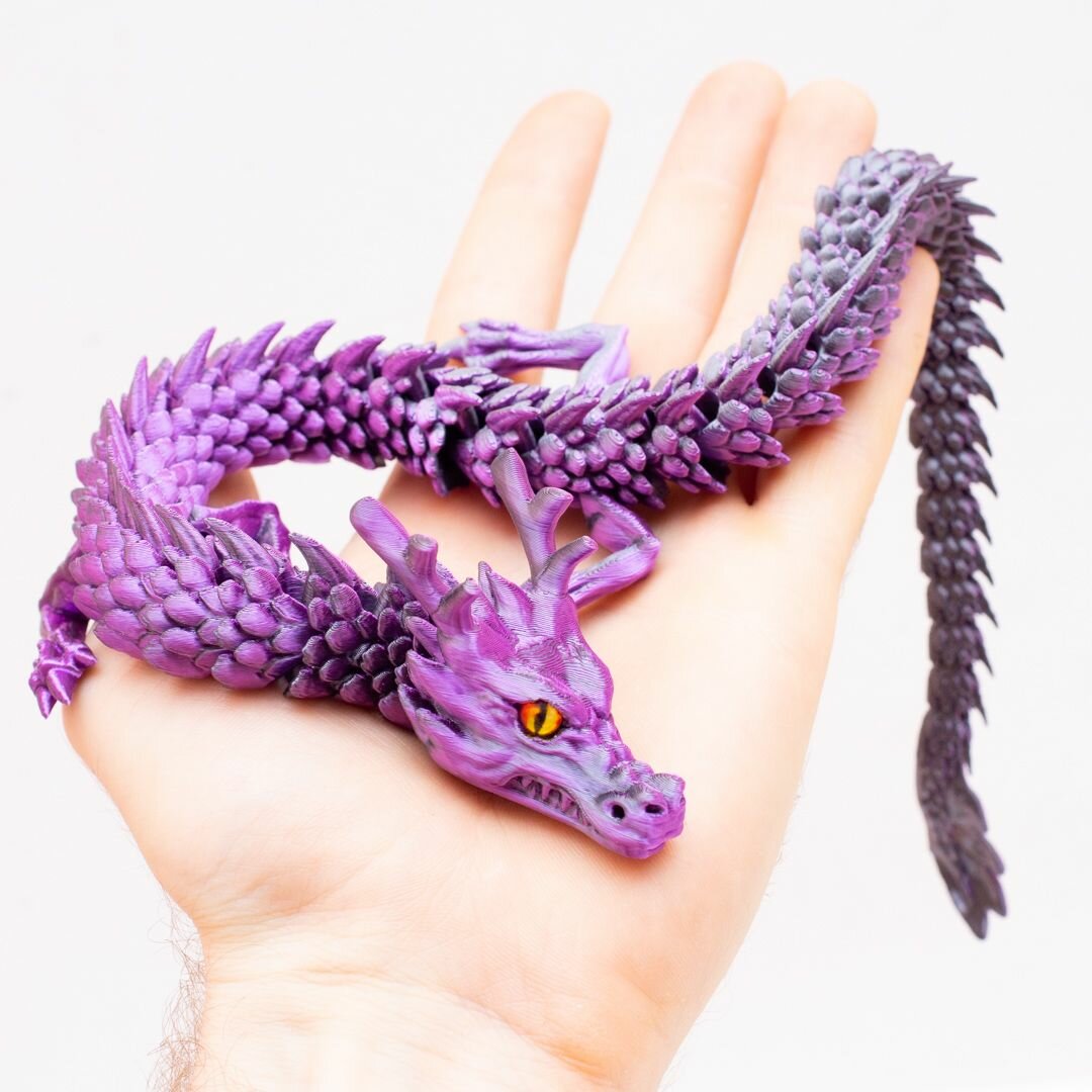 Дракон подвижный с глазами 45см/ Дракон 3d игрушка антистресс