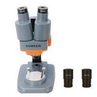 Бинокулярный стереомикроскоп AOMEKIE, 20X / 40X, со светодиодный Ной подсветкой, печатная плата, припой, инструмент для ремонта минералов, наблюдения, микроскоп