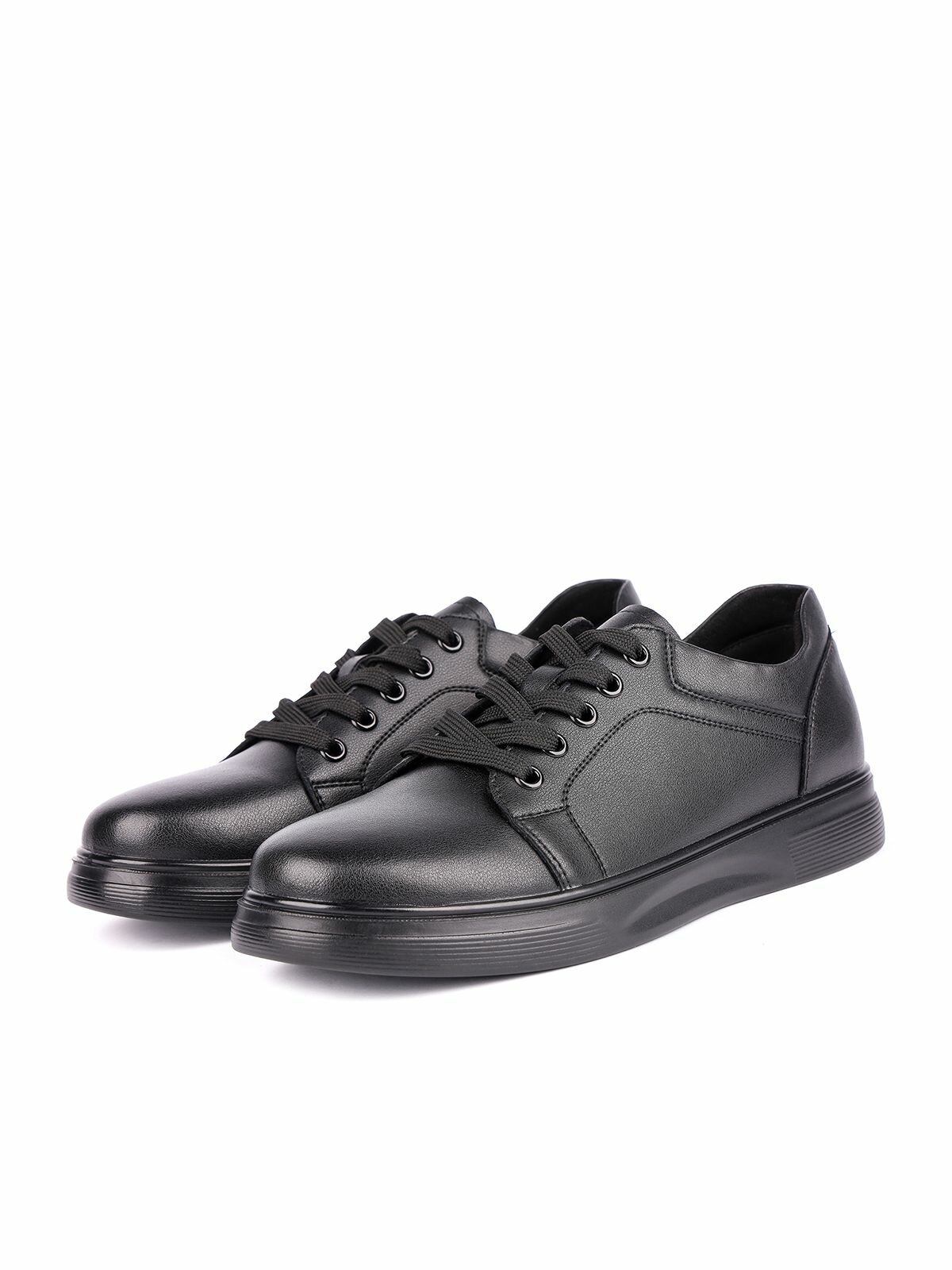 фото Осенние и летние черные женские кеды кожаные на шнурках Zenden 245-31WK-717VT