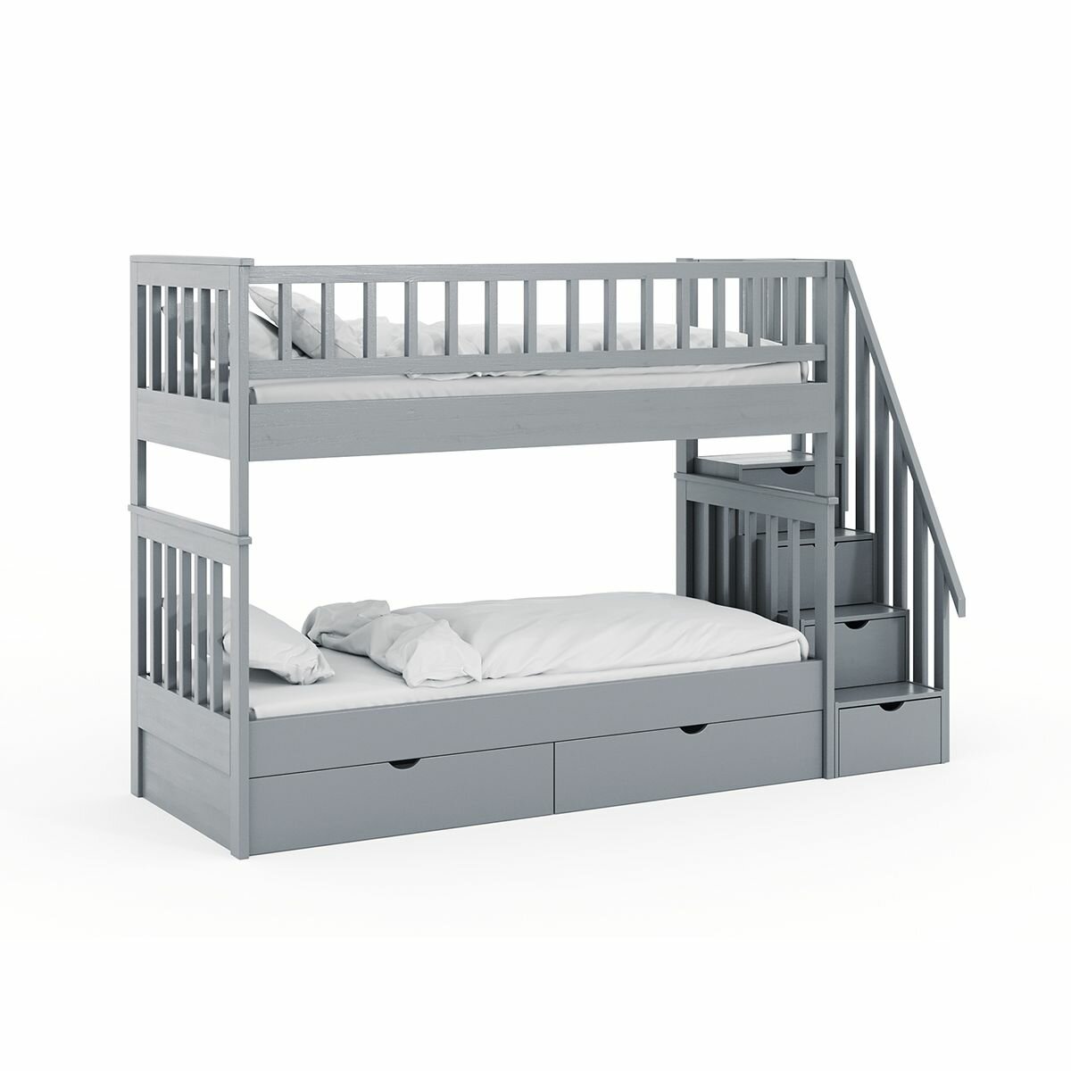 Meblevka Детская кровать двухъярусная Артек / Двухъярусная кровать для детей Артек, 264х97х196, серый