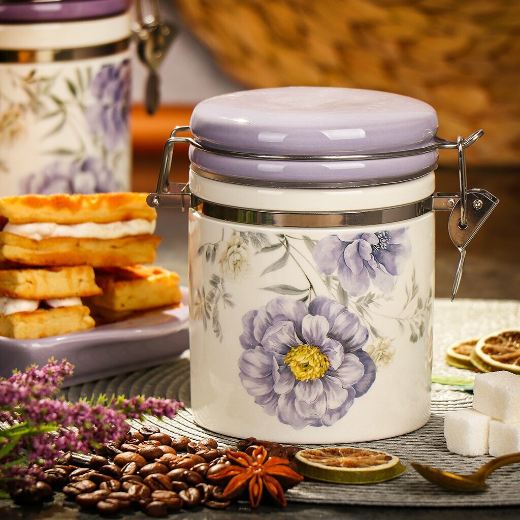 Банка для круп, для хранения сыпучих продуктов 0,35 л, Daniks, Флорина