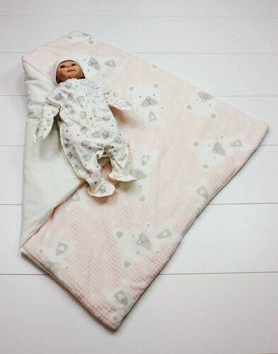 Изображение товара Плед - одеяло детское 90*90 розовый, "Юмоша-миши" арт. С-055-М-2