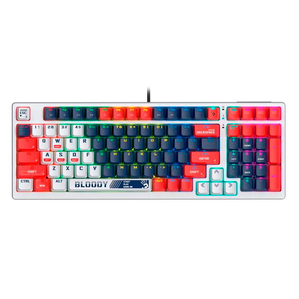 Клавиатура игровая Bloody S98-Navy синий + белый, механическая
