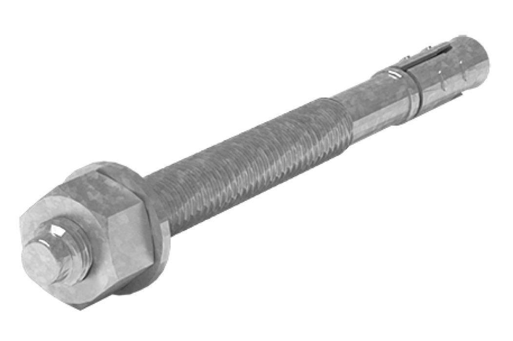 Анкер OSTEC / Остэк АБК-10х65-ЭЦ клиновый стальной с гальванической оцинковкой, М10х65, 1шт. / крепеж