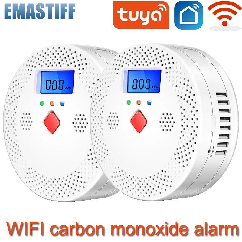 EMastiff Умный детектор угарного газа 2PCS WIFI CO