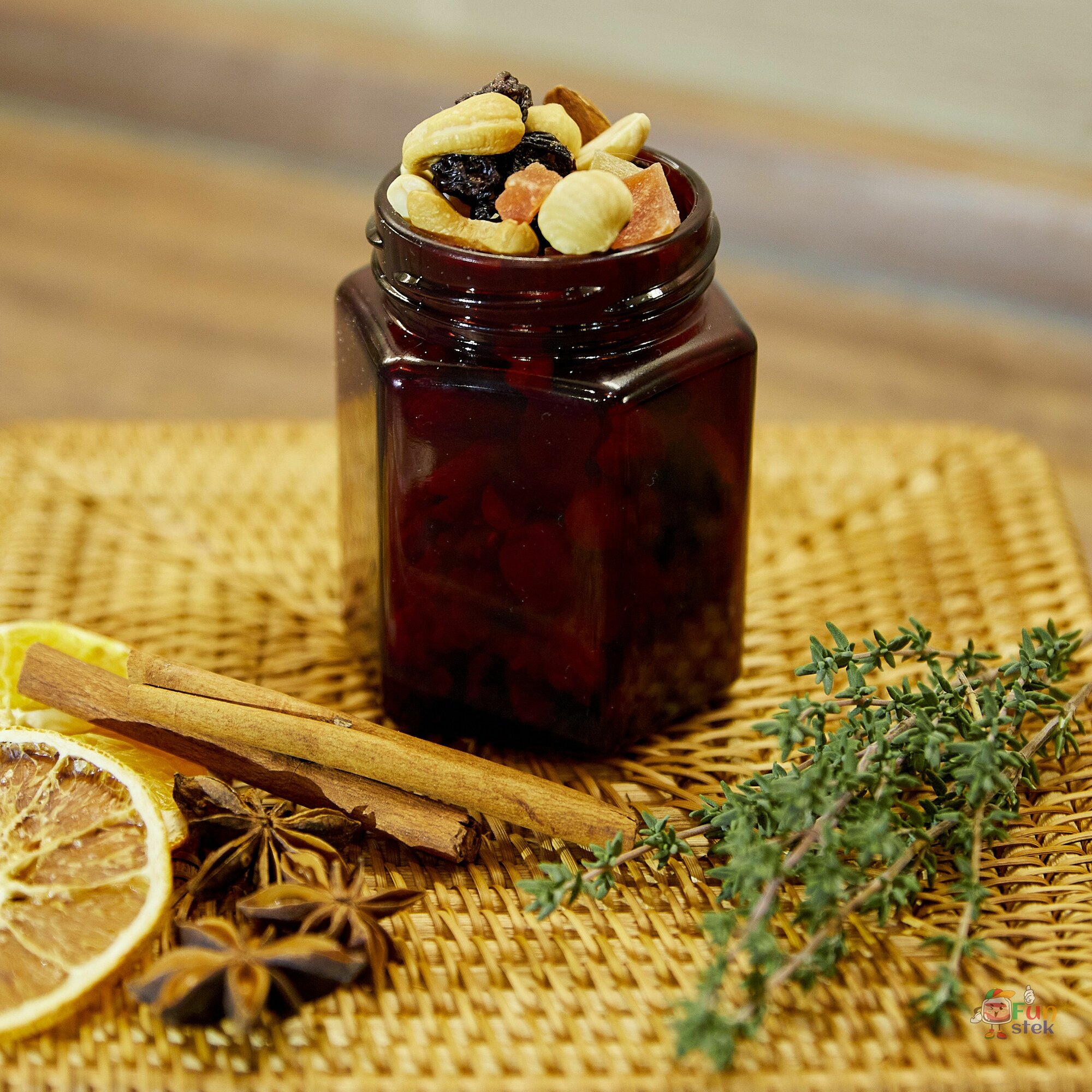 Набор баночек (6шт.), 200 мл. для сыпучих продуктов, стекло, коричневые