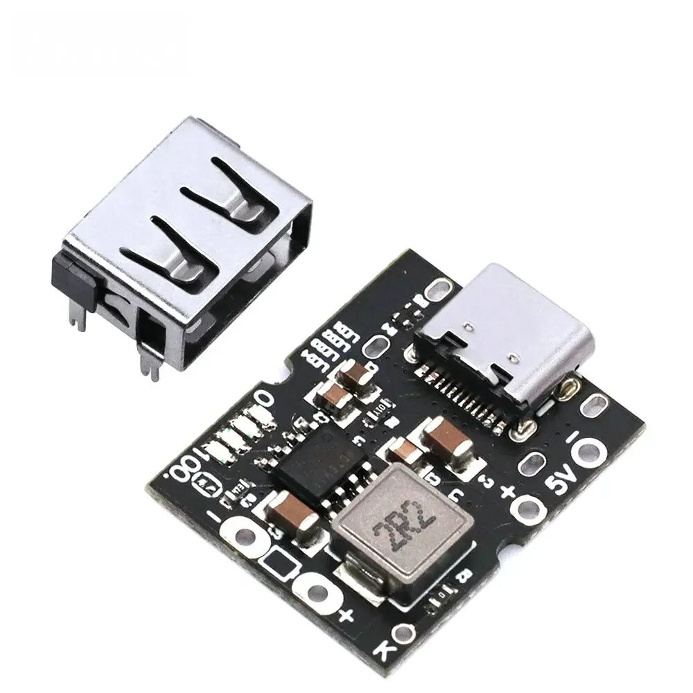 Type-C USB 5В 2А повышающий модуль питания, No welding