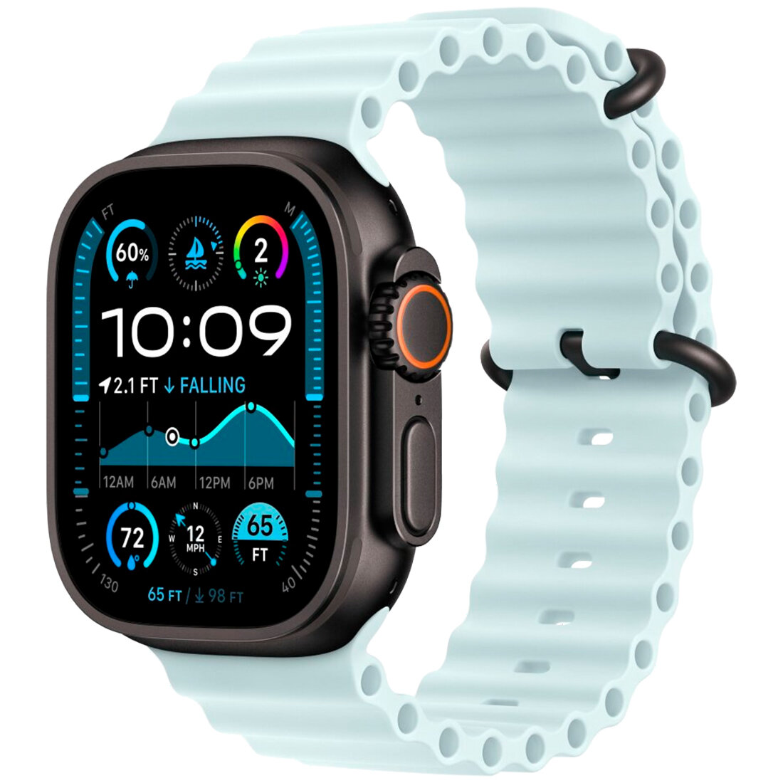 Умные часы Apple Watch Ultra 2, 49mm Black Titanium with ICE BLUE Ocean Band