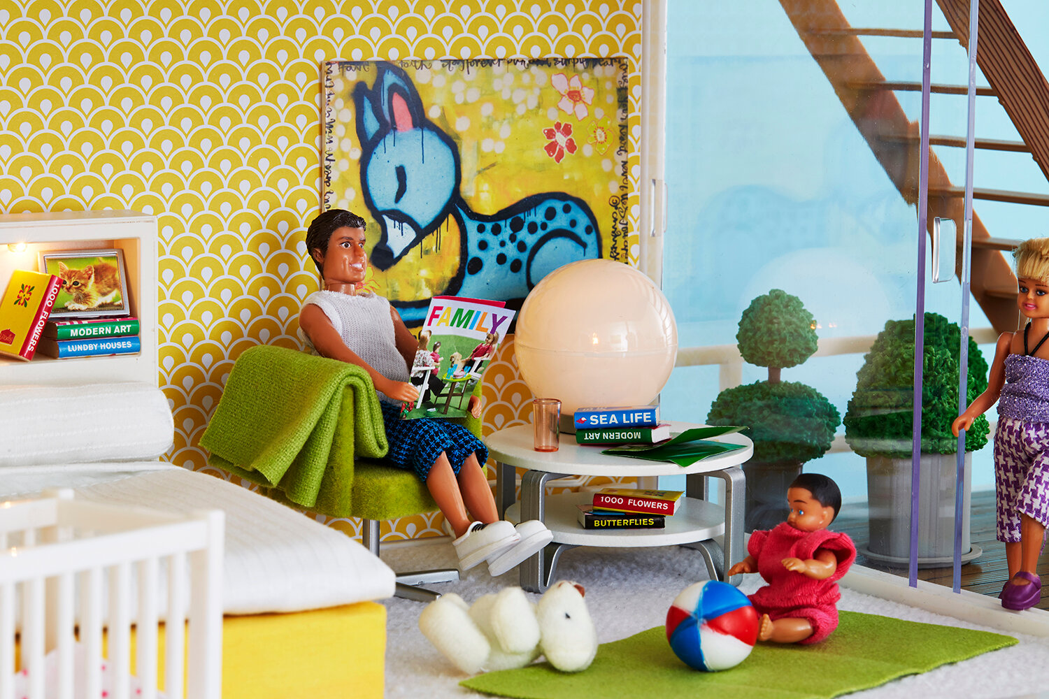 Дом для кукол LUNDBY Стокгольм с освещением с бассейном - фото №7