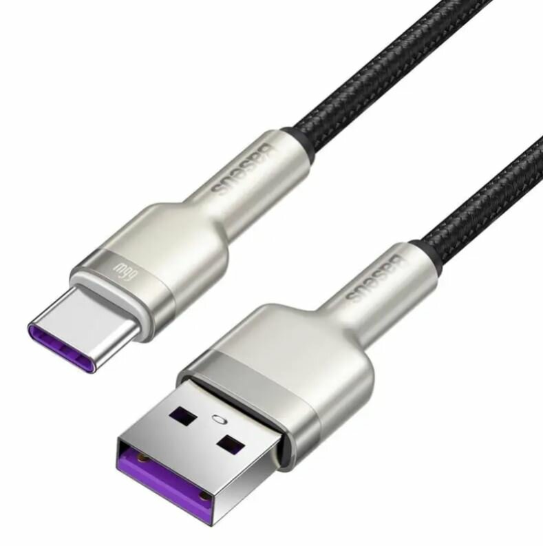 Кабель USB - Type-C Baseus Cafule, 1.0м, 66Вт, цвет: чёрный CAKF000101