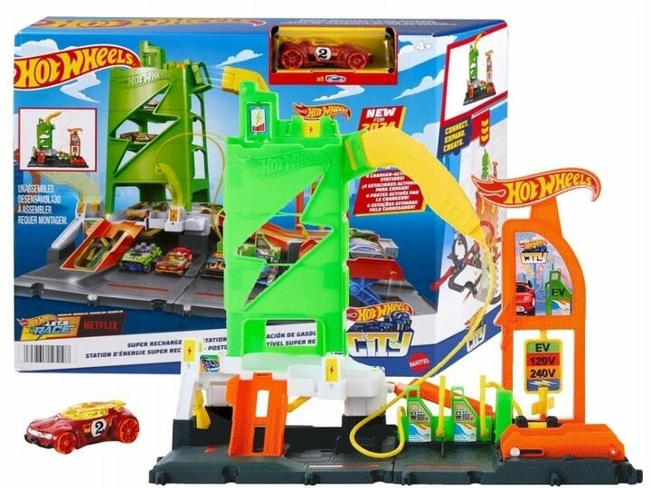 Игрушечный трек Hot Wheels City Car - Суперзарядная станция для электромобилей - Хот Вилс HTN79