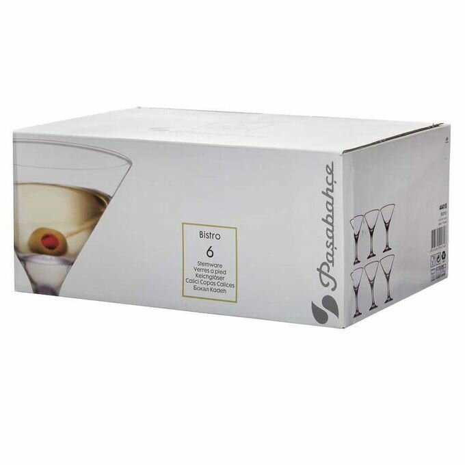 Набор бокалов Pasabahce "Bistro", для мартини и коктейлей, стекло, 190мл, 6шт — фото 1