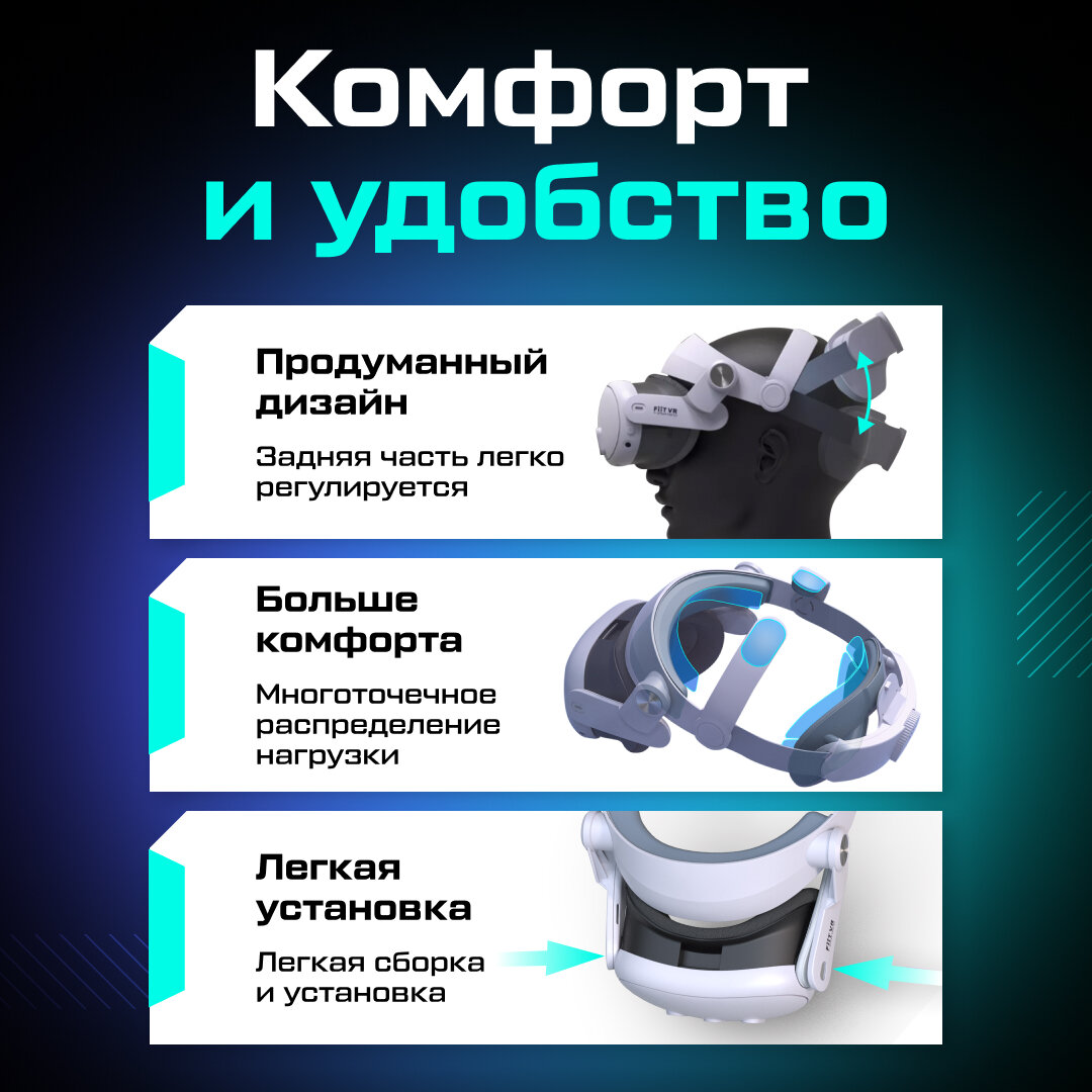 Крепление FiitVR T302 для Oculus Quest 3/ 3S — фото 1