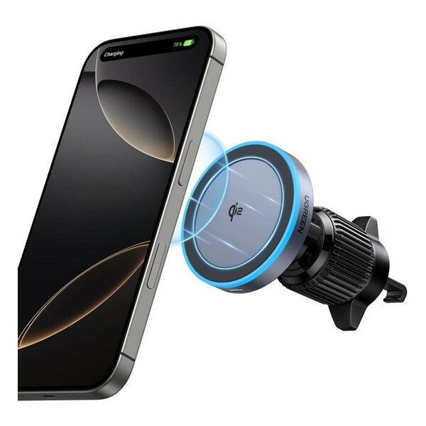 Беспроводное автомобильное зарядное устройство Ugreen W708 Magnetic Car Wireless Charger Qi2 (35970) черный — фото 1