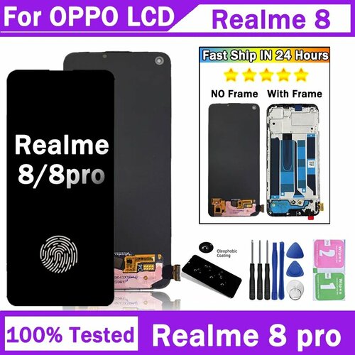 64-дюймовый Super AMOLED для Oppo Realme 8 4G RMX3085 ЖК-экран дигитайзер сенсорной панели для RealMe8 Pro 8Pro ЖК-дисплей 8Pro TFT No Frame 1205₽