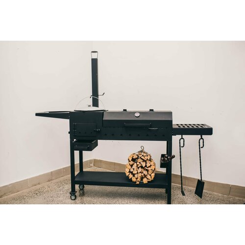 Мангал - гриль. Усиленное барбекю 5мм горячекатанная сталь. С печкой и местом под казан