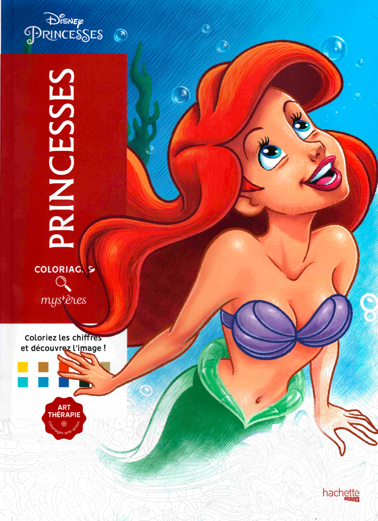 Раскраска по номерам Coloriages mysteres Disney - Princesses - Принцессы Дисней - Русалочка