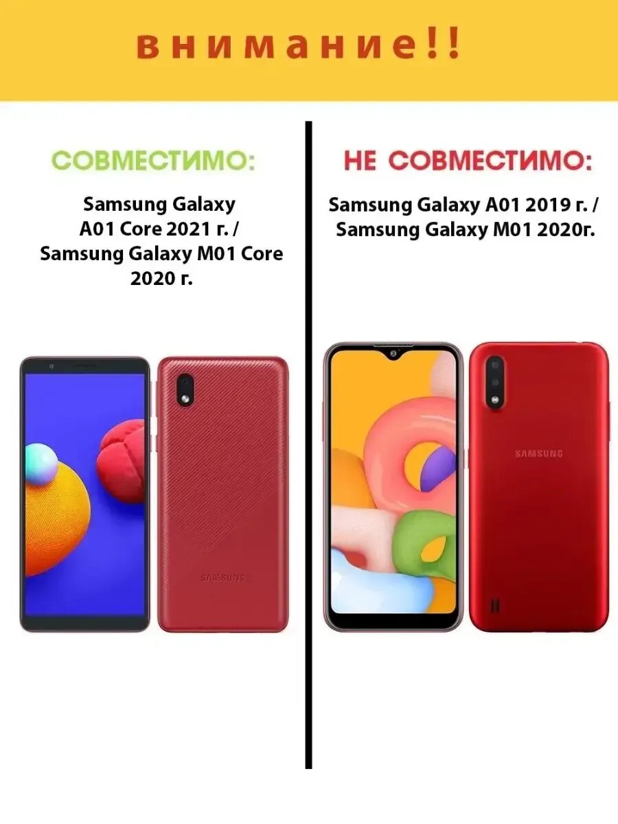 Чехол на Samsung A01 Core M01 Core силиконовый матовый, противоударный — фото 1