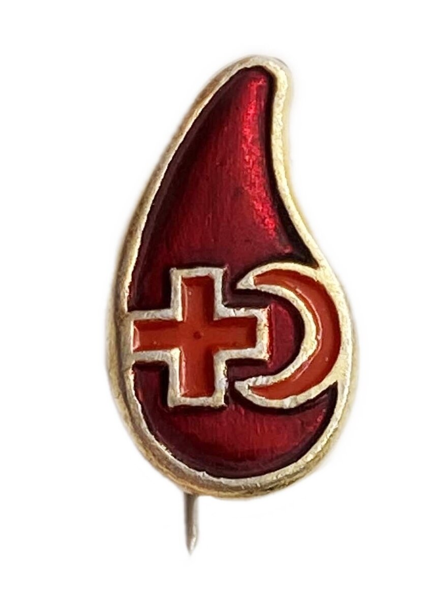 Знак Донор Ссср, капля, булавка, Ссср, 1955-1980 гг.