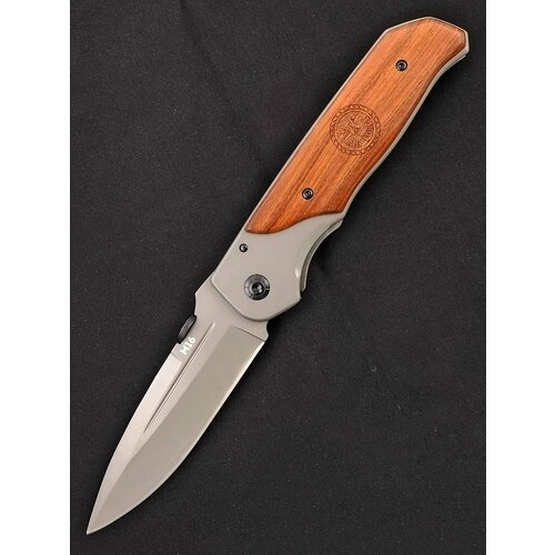 Нож складной frame lock Ножемир Чёткий расклад М16 C-228 с деревянной ручкой и клипсой