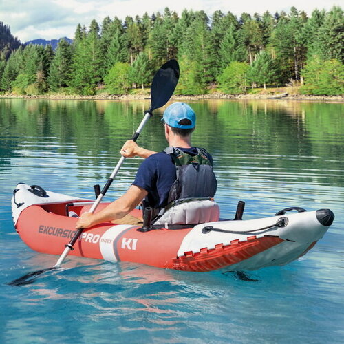 Изображение товара Надувная байдарка Excursion Pro K1 одноместная 305*91*46 см + насос и весло, INTEX (Интекс), 68303