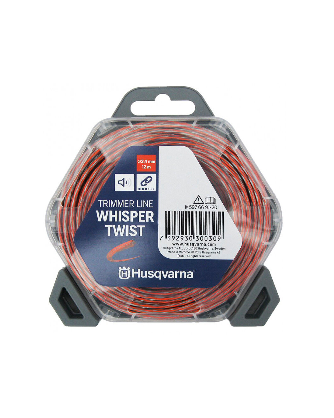 Шнур кордовый 2,4x12 Whisper Twist Husqvarna (бесшумный, ProPolimer), 5976691-20
