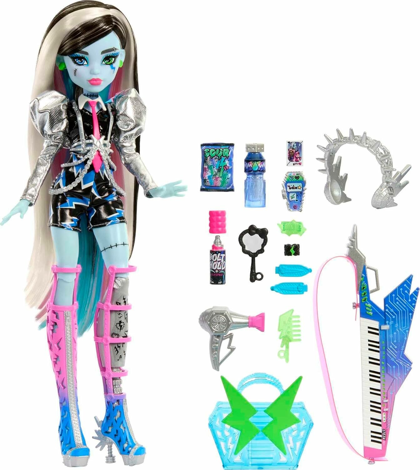 Кукла Monster High, усиленная рок-звезда Фрэнки Штейн с инструментами