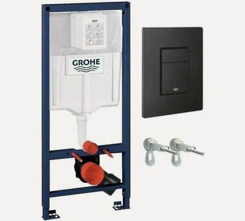 Изображение товара Инсталляция Grohe Solido 38811KF0 3 в 1, с кнопкой смыва, черный матовый