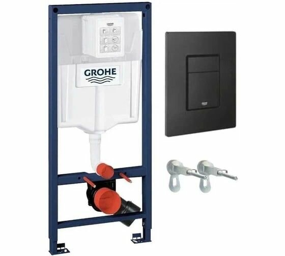 Инсталляция Grohe Solido 38811KF0 3 в 1, с кнопкой смыва, черный матовый
