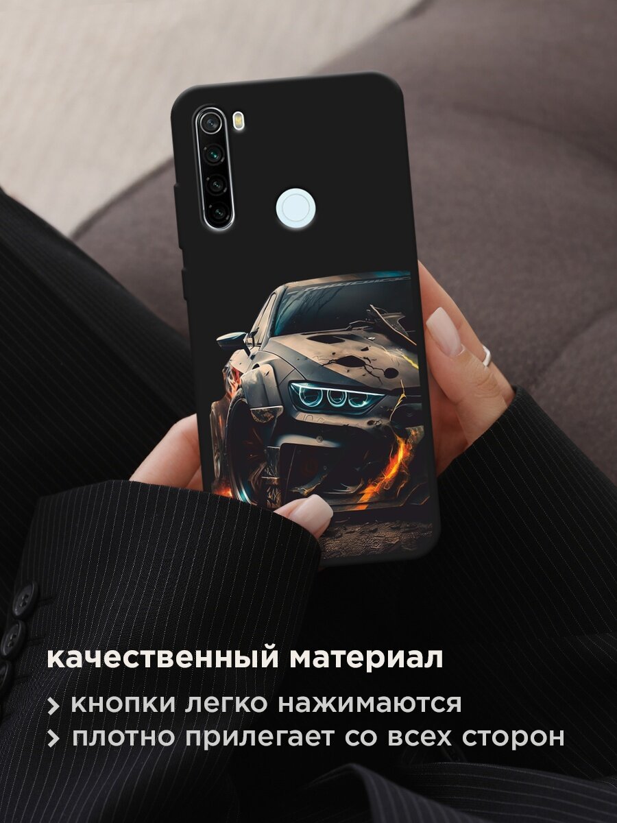 Черный матовый чехол на Xiaomi Redmi Note 8T / Сяоми Редми Нот 8Т с принтом "На износ" — фото 1