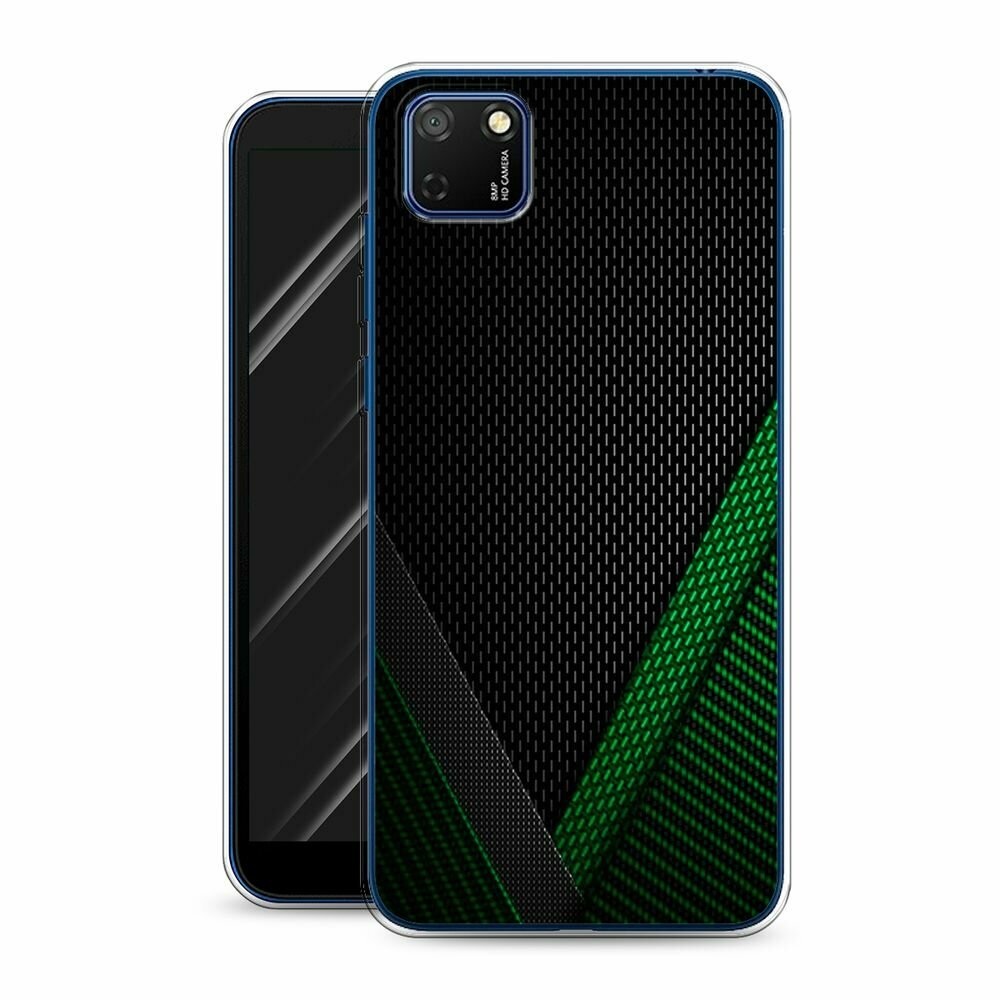 Чехол на Honor 9S/Huawei Y5p / Хонор 9S/Хуавей Y5p с принтом "Зеленый карбон" — фото 1