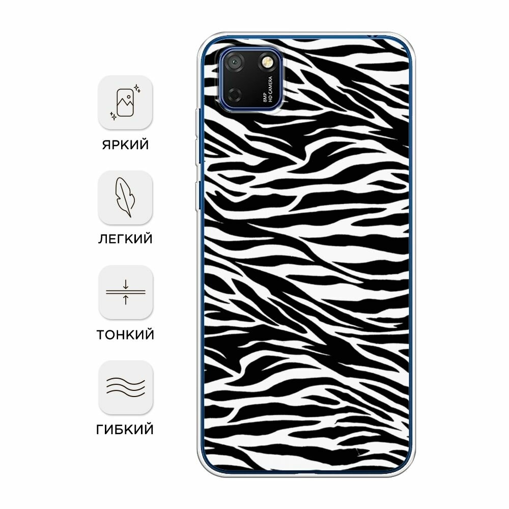 Чехол на Honor 9S/Huawei Y5p / Хонор 9S/Хуавей Y5p с принтом "Принт зебра" — фото 1
