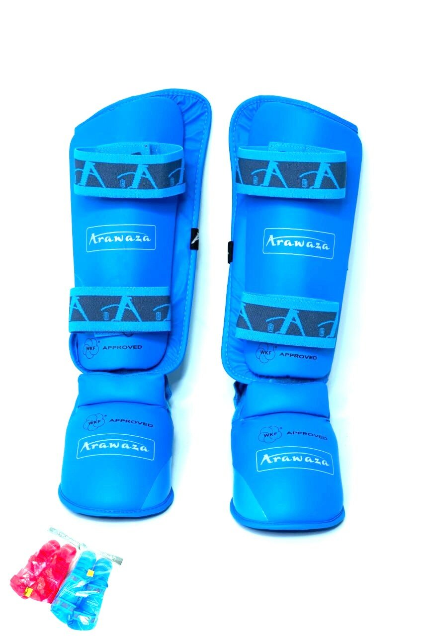 Защита голени и стопы Arawaza K-118, для каратэ, двойной шов, футы L
