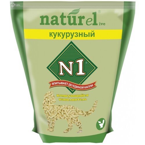 N1 комкующийся наполнитель naturel кукурузный на 17,5л, 7,000 кг, 35916