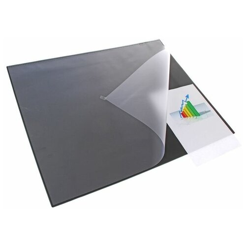 фото Накладка на стол durable, 650 × 520 мм, нескользящая основа, верхний прозрачный лист, чёрная нет бренда