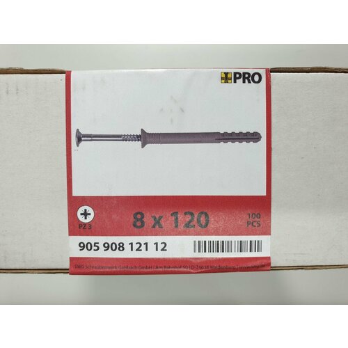 Дюбель-гвоздь полукруглая голова PZ3 8x120 (100 pcs) SWG, Германия