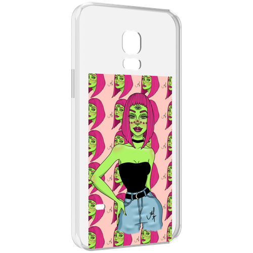 Чехол MyPads зеленая-девушка-с-глазом женский для Samsung Galaxy S5 mini задняя-панель-накладка-бампер