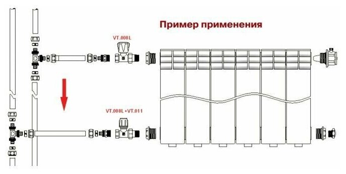 Клапан регулировочный VALTEC Клапан ручдля рад ПР 3/4" верх (компактный) (VT008LN05)