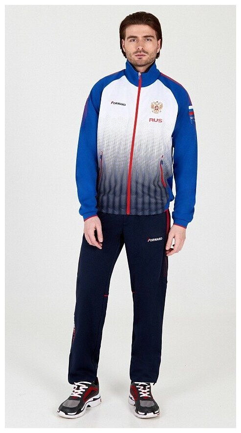 Костюм FORWARD, олимпийка и брюки, силуэт прямой, подкладка, размер 7XL, синий