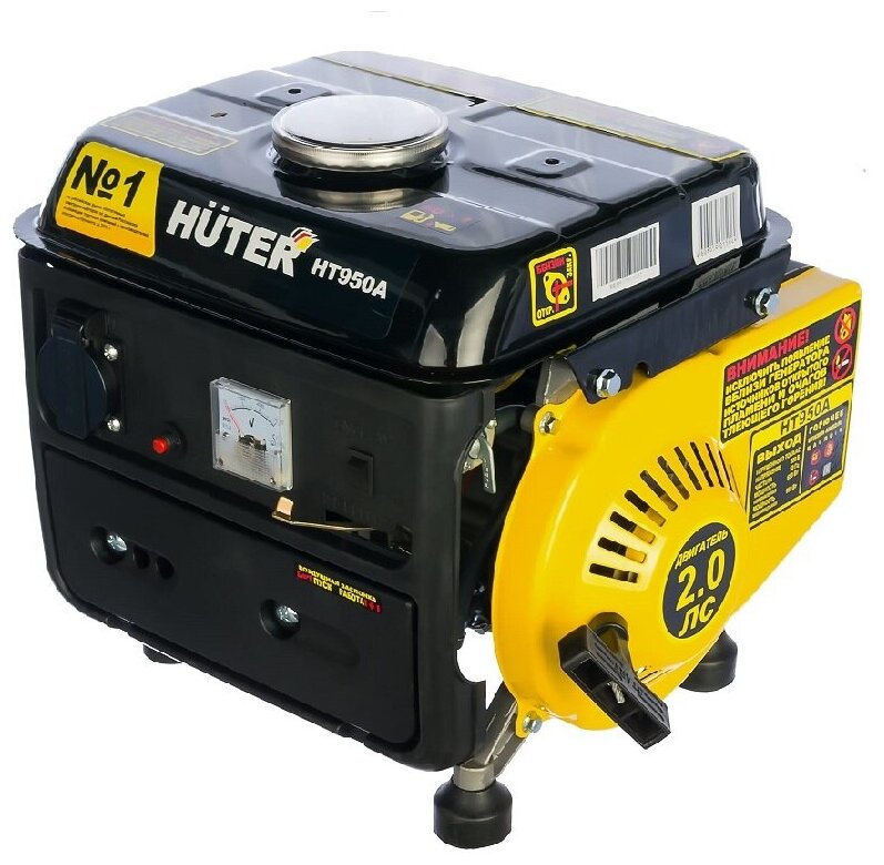 Электрогенератор Huter HT950A, бенз., 0.65/0.95 кВт, 220 В, 4.2 л