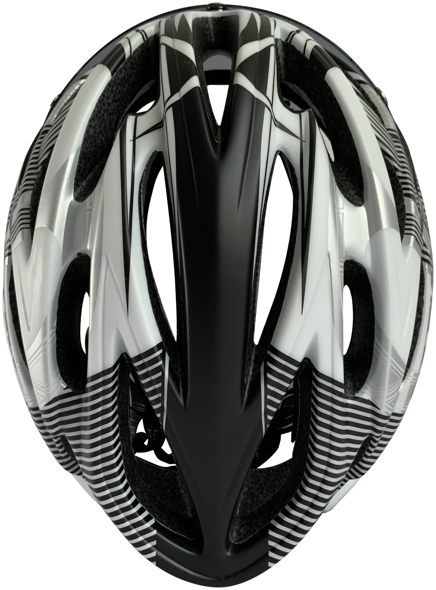 Шлем велосипедный со съемным визором (размер M/L 54-61 см, цвет черно-белый)