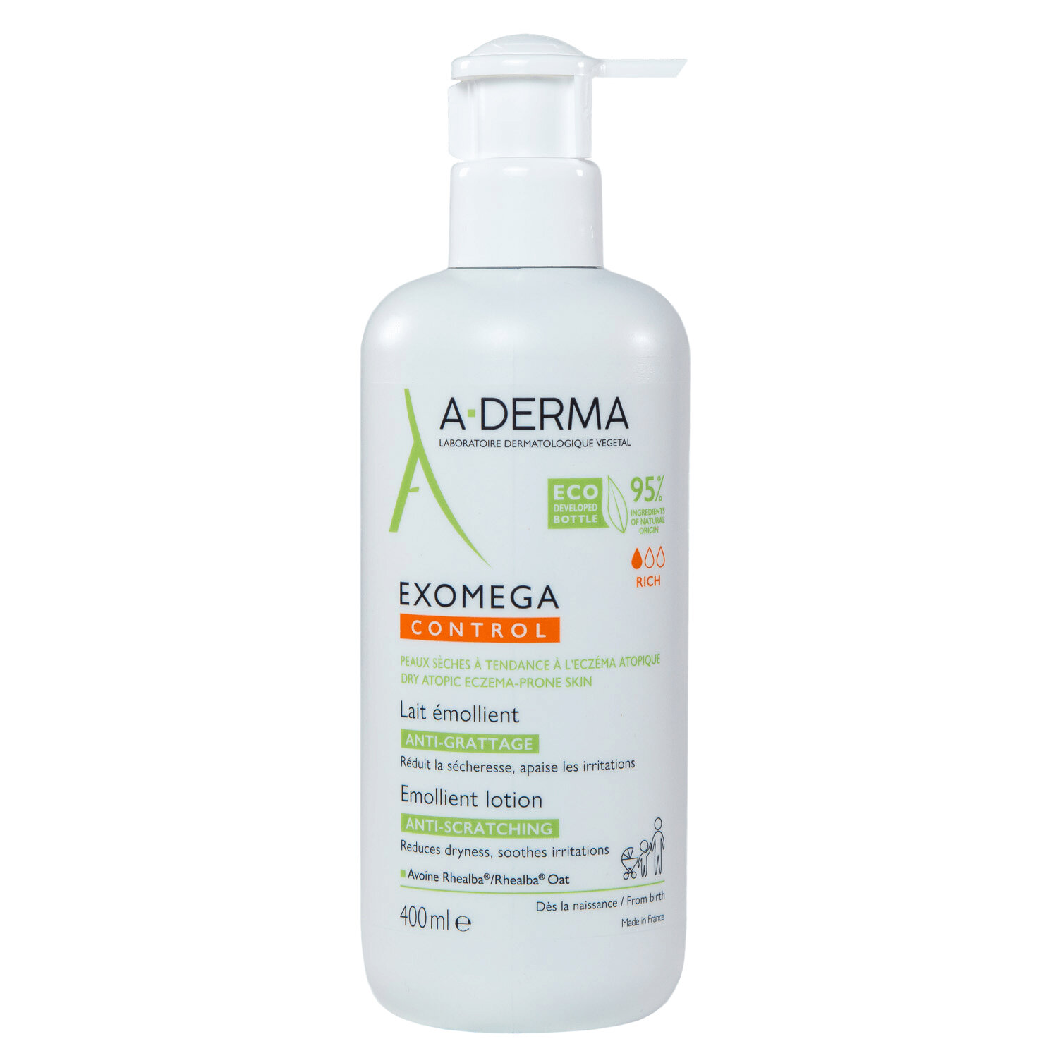 A-Derma EXOMEGA CONTROL Смягчающий лосьон для лица и тела, 400 мл - фотография № 3