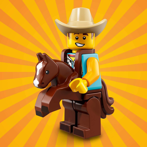 Минифигурка Лего 71021-15 : серия COLLECTABLE MINIFIGURES Lego 18 series ; Cowboy Costume Guy (Ковбой)