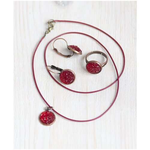 Комплект бижутерии Фламинго-Go!: кольцо, серьги, подвеска