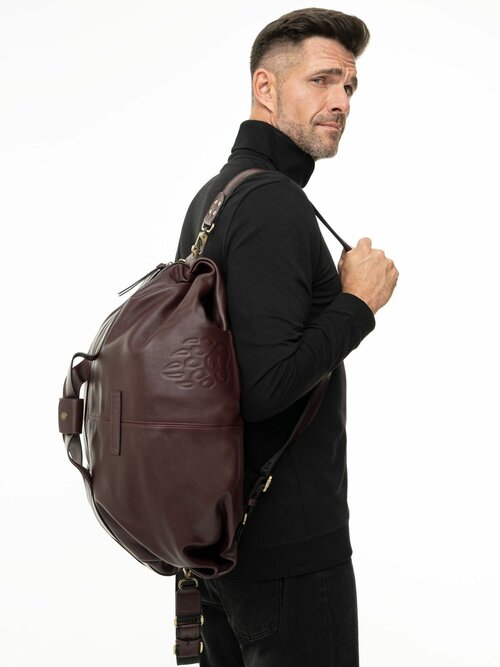 Сумка дорожная сумка-рюкзак Великоросс, 40х60, коричневый, бордовый