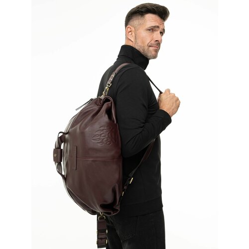 Сумка дорожная сумка-рюкзак Великоросс, 40х60, коричневый, бордовый