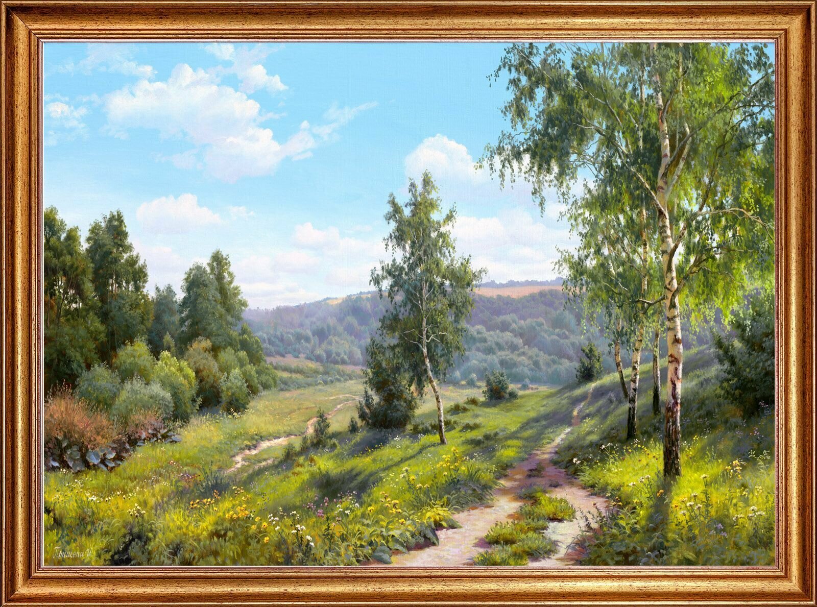 Картина, "Лесная тропинка", 50х70 см, художник - Прищепа И. Арт. ПИ14-50х70