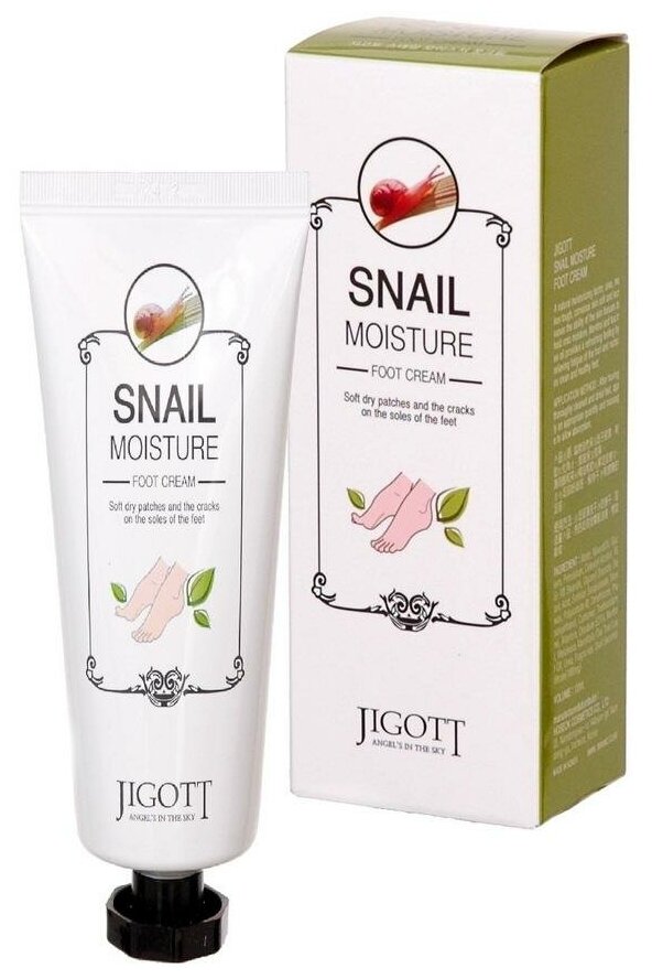 Jigott Real Moisture Snail Крем для ног с экстрактом слизи улитки 100 мл