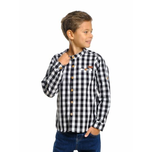 фото Рубашка mini maxi, для мальчиков, хлопок, размер 92, черный